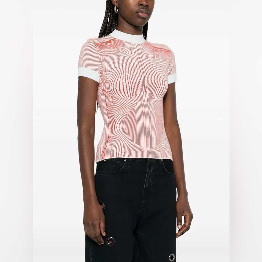 Jean Paul Gaultier The Morphing Pinstripes T-shirt Size M